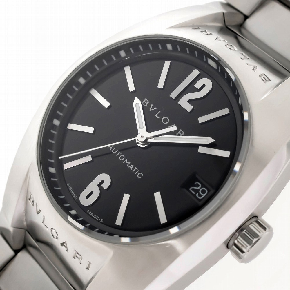 名東】【BLLGARI】ブルガリ エルゴン EG35BSSD 黒文字盤 SS 腕時計