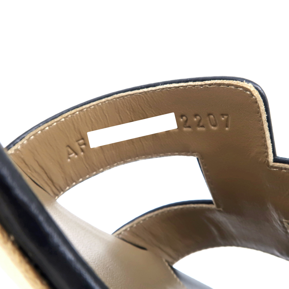 名東】【HERMES】エルメス オアジス サンダル サイズ38 ブラック 名東】【HERMES】エルメス オアジス サンダル サイズ38 ブラック