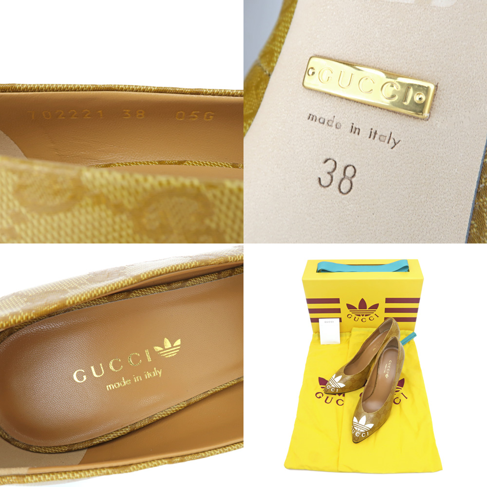名東】【GUCCI】グッチ アディダス コラボ パンプス GGクリスタル