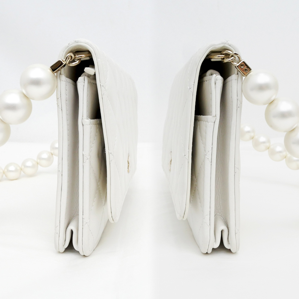 名東】【CHANEL】シャネル パールチェーンウォレット ショルダー 名東】【CHANEL】シャネル パールチェーンウォレット ショルダー