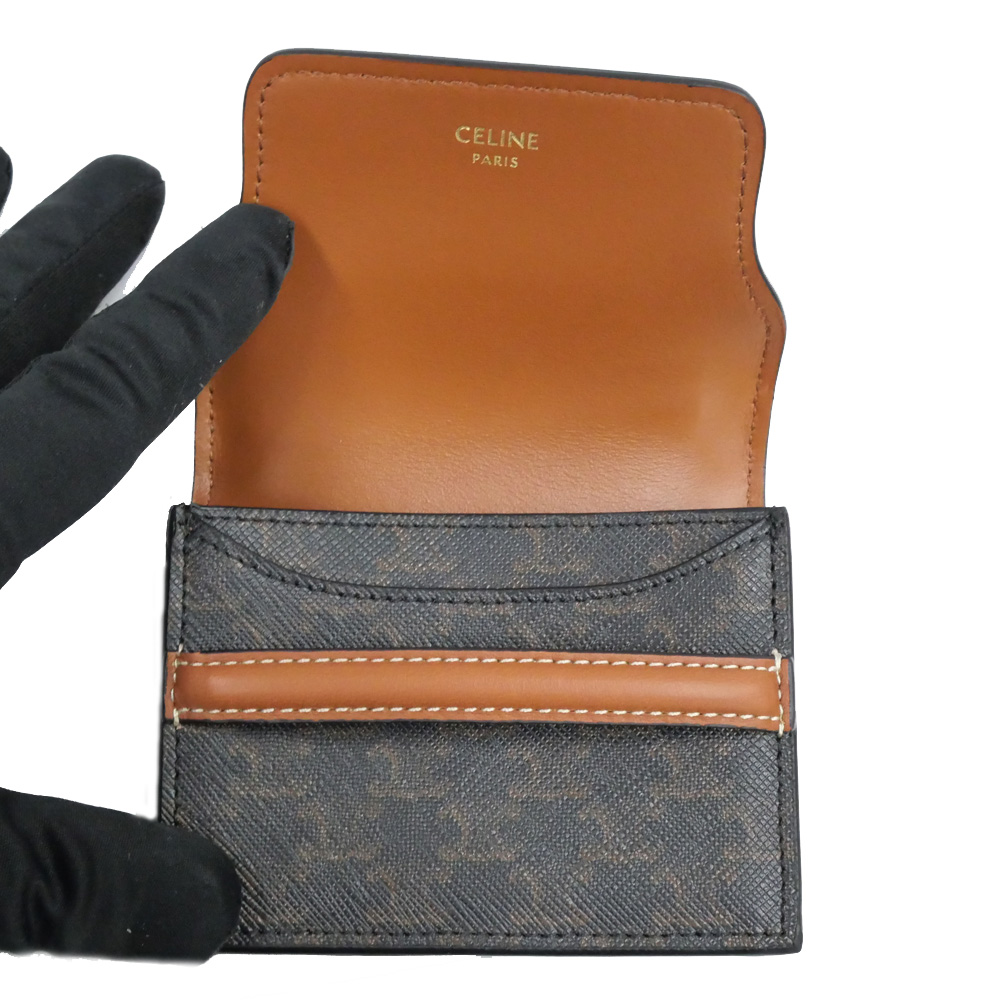 CELINE カードケース 名刺入れ トリオンフ BUSINESS CARD HOLDER ☆大人気☆【CELINE】トリオンフ ジップ付き カードホルダー