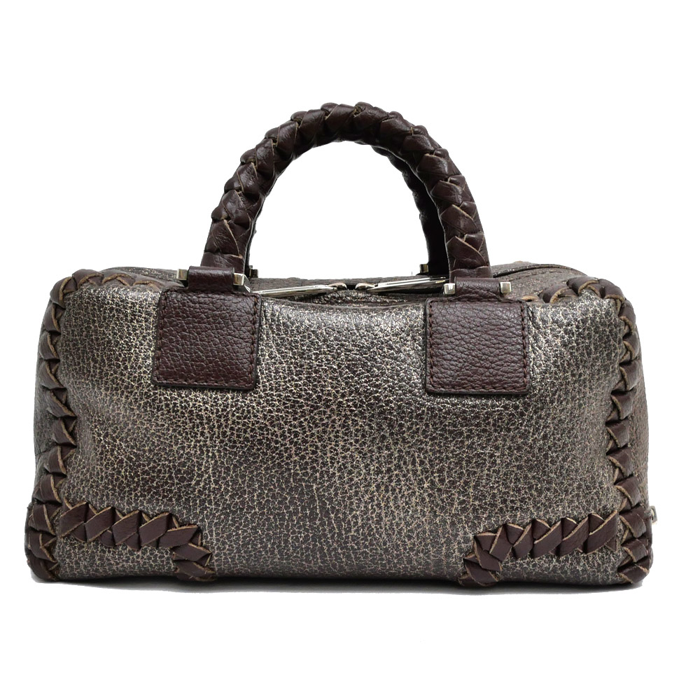 名東】【LOEWE】ロエベ アマソナ28 ハンドバッグ メタリック ブロンズ