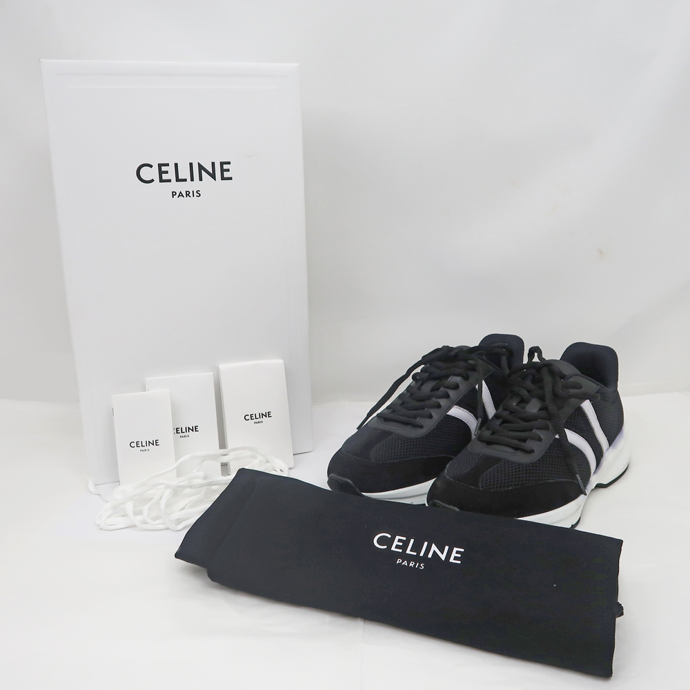 名東】【CELINE】セリーヌ スニーカー ブラック 黒 ホワイト 白 サイズ