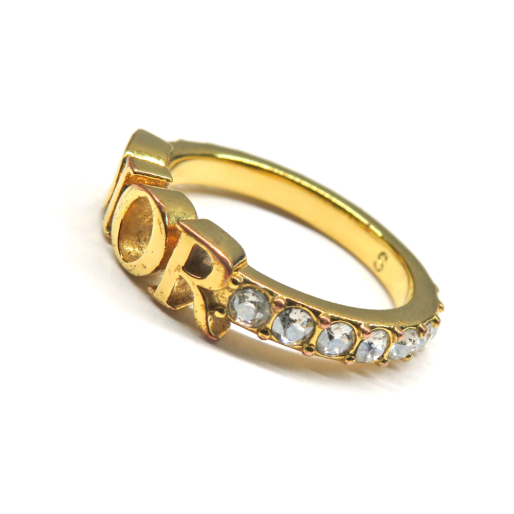 ディオール リング 指輪 アクセサリー 小物 メタル ラインストーン ロゴ