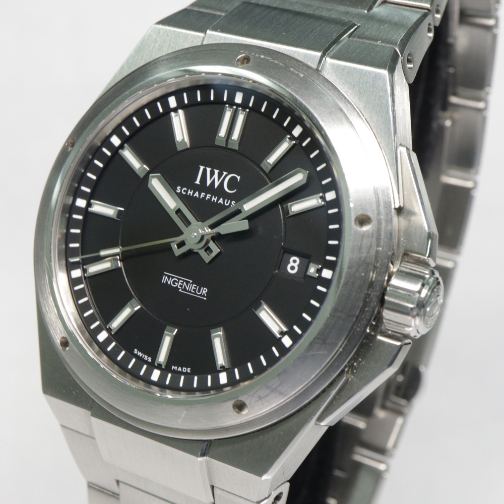 【名古屋】【IWC】インターナショナルウォッチカンパニー インヂュニア オートマティック IW323902 SS ブラック 自動巻 メンズ腕時計【中古】