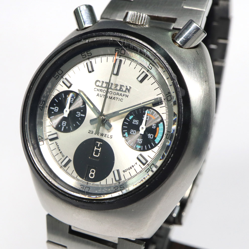 名古屋】【CITIZEN】シチズン チャレンジタイマー 4-901011Y SS シルバー ツノクロノ 自動巻 メンズ腕時計【中古】 - 質ウエダ  公式オンラインショップ | 名古屋に4店舗。信頼・安心の創業65年。全国発送を承っております。