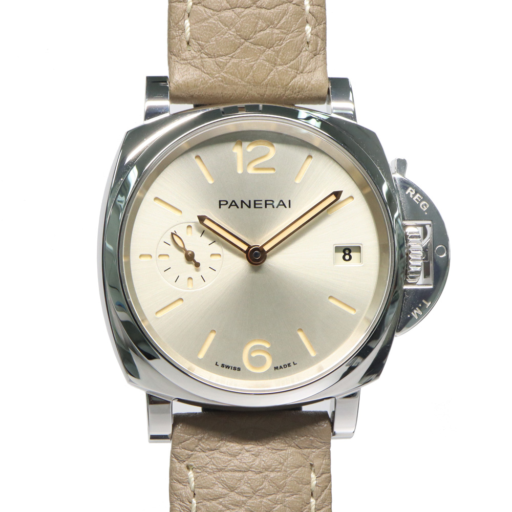 PANERAI パネライ ルミノール ドゥエ 38MM PAM01248 X番 SS 革 ベージュ 自動巻 メンズ レディース 腕時計 中古