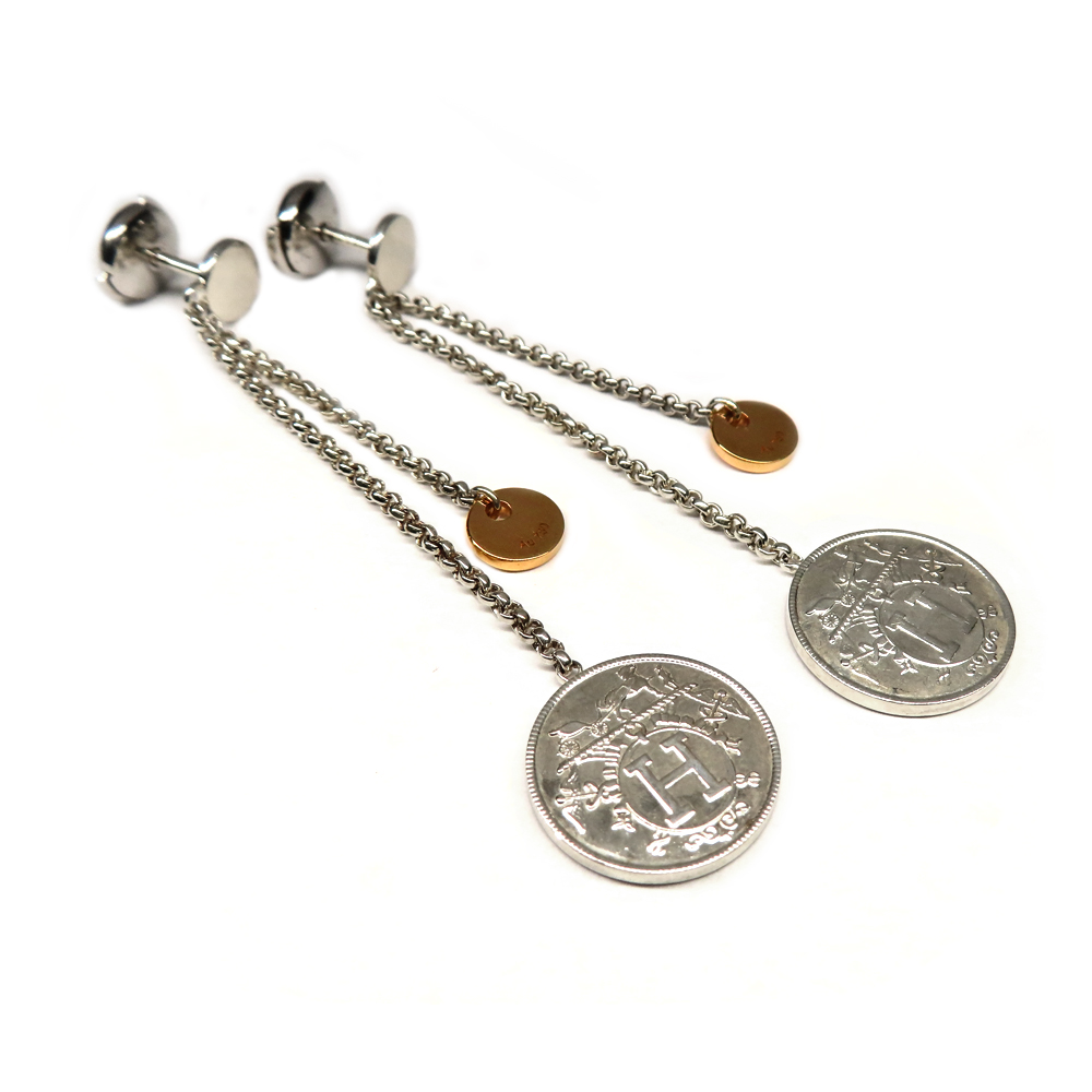 名古屋】【HERMES】エルメス ピアス エクスリブリスPM Ag925 名古屋】【HERMES】エルメス ピアス エクスリブリスPM Ag925