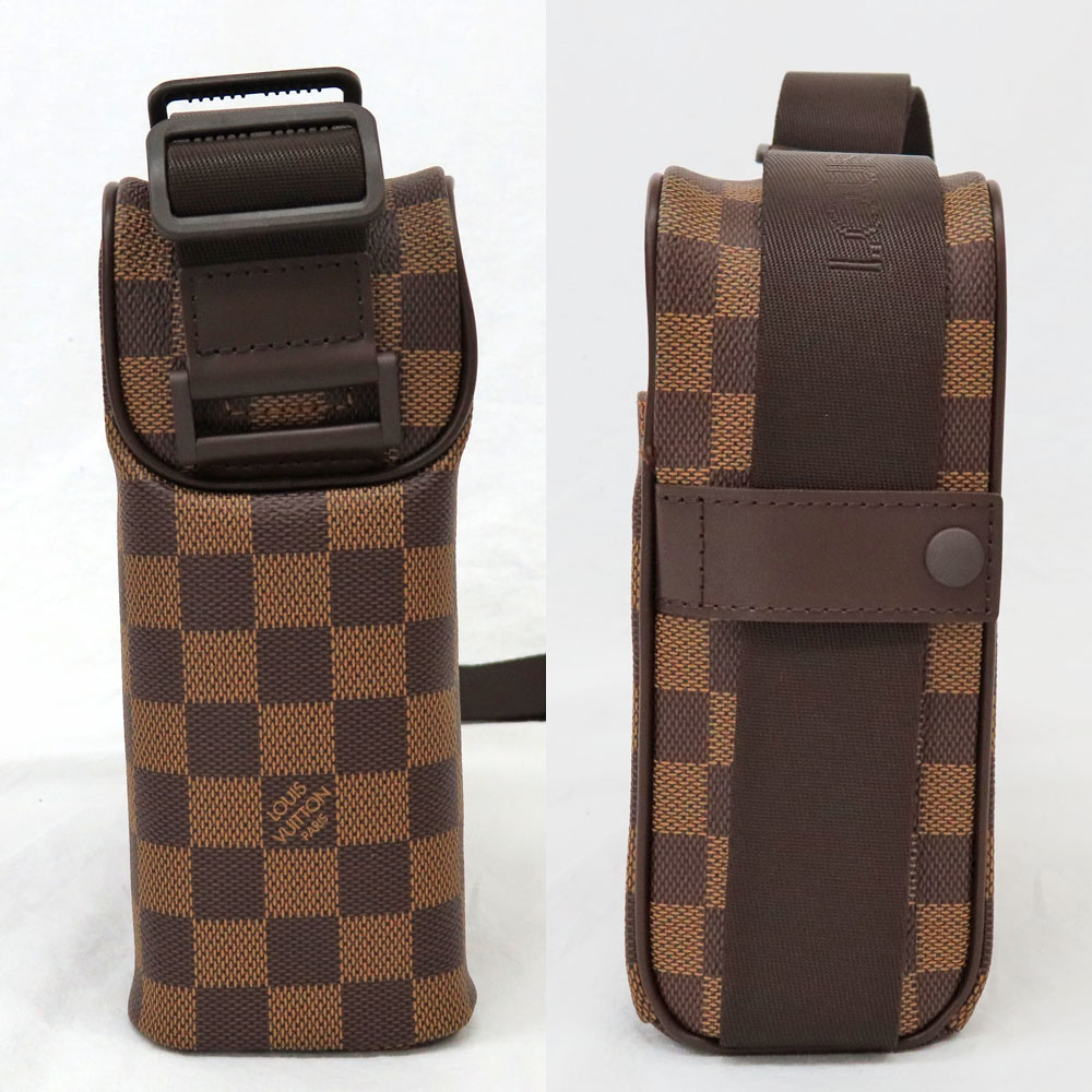 【名古屋】【LOUIS VUITTON】ルイヴィトン オラフPM N41442 ダミエ エベヌ ショルダーバッグ 斜め掛け スクエアシェイプ ブラウン PVC ゴールド金具 レザー レディース メンズ【未使用】【中古】