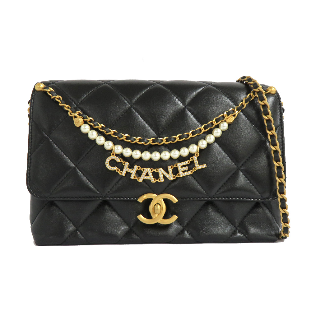 名古屋】【CHANEL】シャネル マトラッセ ミニ フラップ バッグ シャイニー ラムスキン コスチュームパール ブラック AS4986 黒 ロゴ  チェーンショルダーバッグ レディース【未使用】【中古】 - 質ウエダ 公式オンラインショップ | 名古屋に4店舗。信頼・安心の創業65年 ...