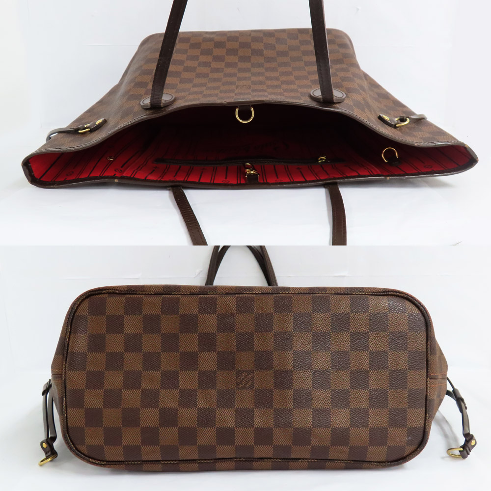 ルイヴィトン LOUIS VUITTON ネヴァーフルMM ダミエエベヌ ショルダーバッグ トートバッグ PVC 細かっ レザー ブラウン