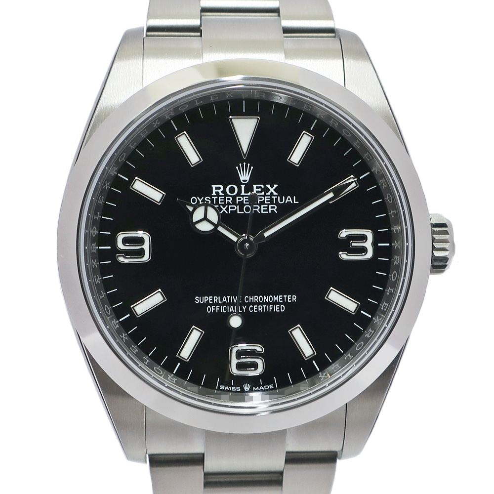 未使用 ロレックス ROLEX 124270 ランダムシリアル ブラック メンズ 腕時計