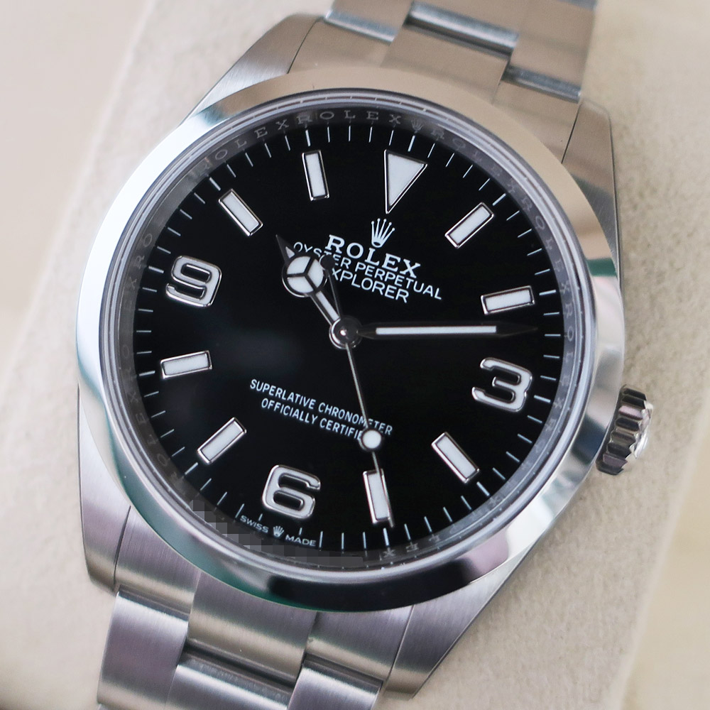 【栄】【ROLEX】ロレックス エクスプローラー1 124270 ランダム ブラック SS 自動巻き メンズ 腕時計 保証書付き 2023年  保護シール付き【新品】【未使用】【中古】