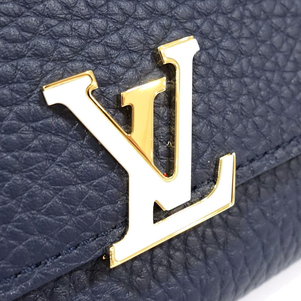 栄】【LOUIS VUITTON】ルイヴィトン ポルトフォイユ カプシーヌ コンパクト モノグラム フラワー 三つ折り財布 トリヨンレザー ネイビー  レディース M81123【新品同様】【中古】 - 質ウエダ 公式オンラインショップ | 名古屋に4店舗。信頼・安心の創業65年。全国発送を ...