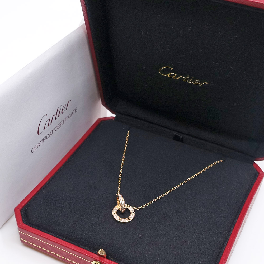 栄】【CARTIER】カルティエ K18PG ラブ サークル ダイヤモンド 栄】【CARTIER】カルティエ K18PG ラブ サークル ダイヤモンド