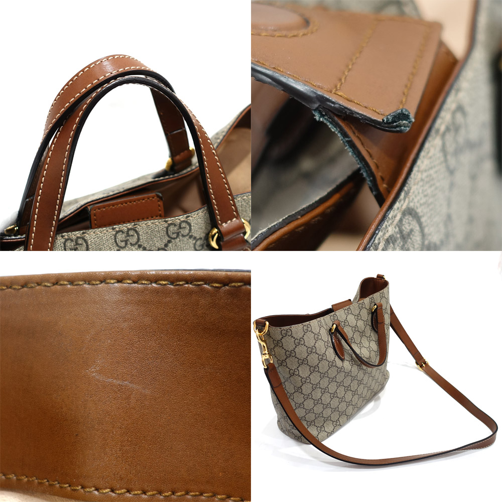 栄】【GUCCI】グッチ GGスプリーム ハンドバッグ ショルダー