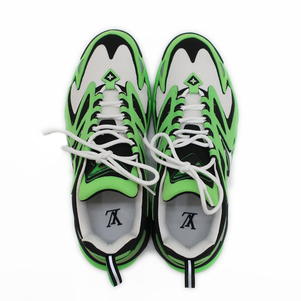 【天白】【LOUIS VUITTON】ルイヴィトン スニーカー タティックライン グリーン×ホワイト 緑 白 靴 サイズ8.5 27cm メンズ  美品【中古】