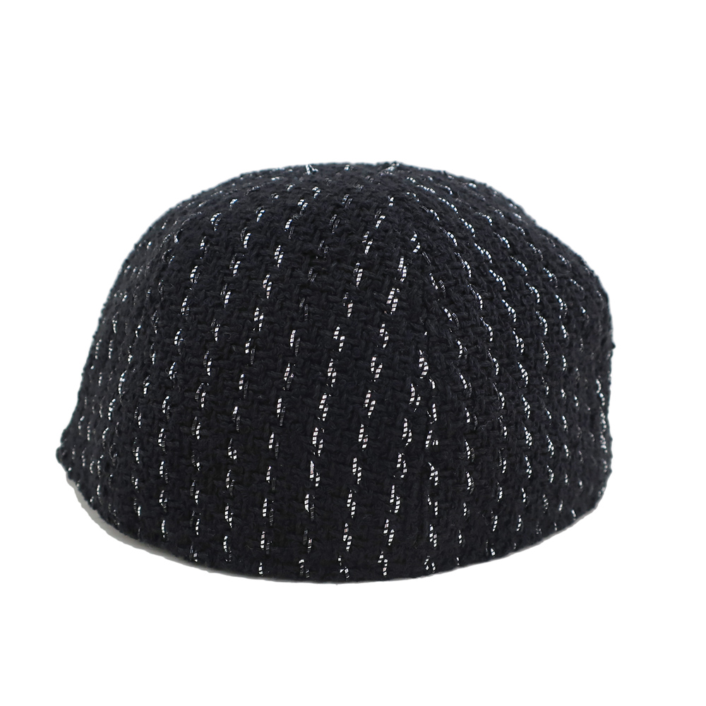 天白】【CHANEL】シャネル 帽子 ココマーク ツイード ブラック 黒 