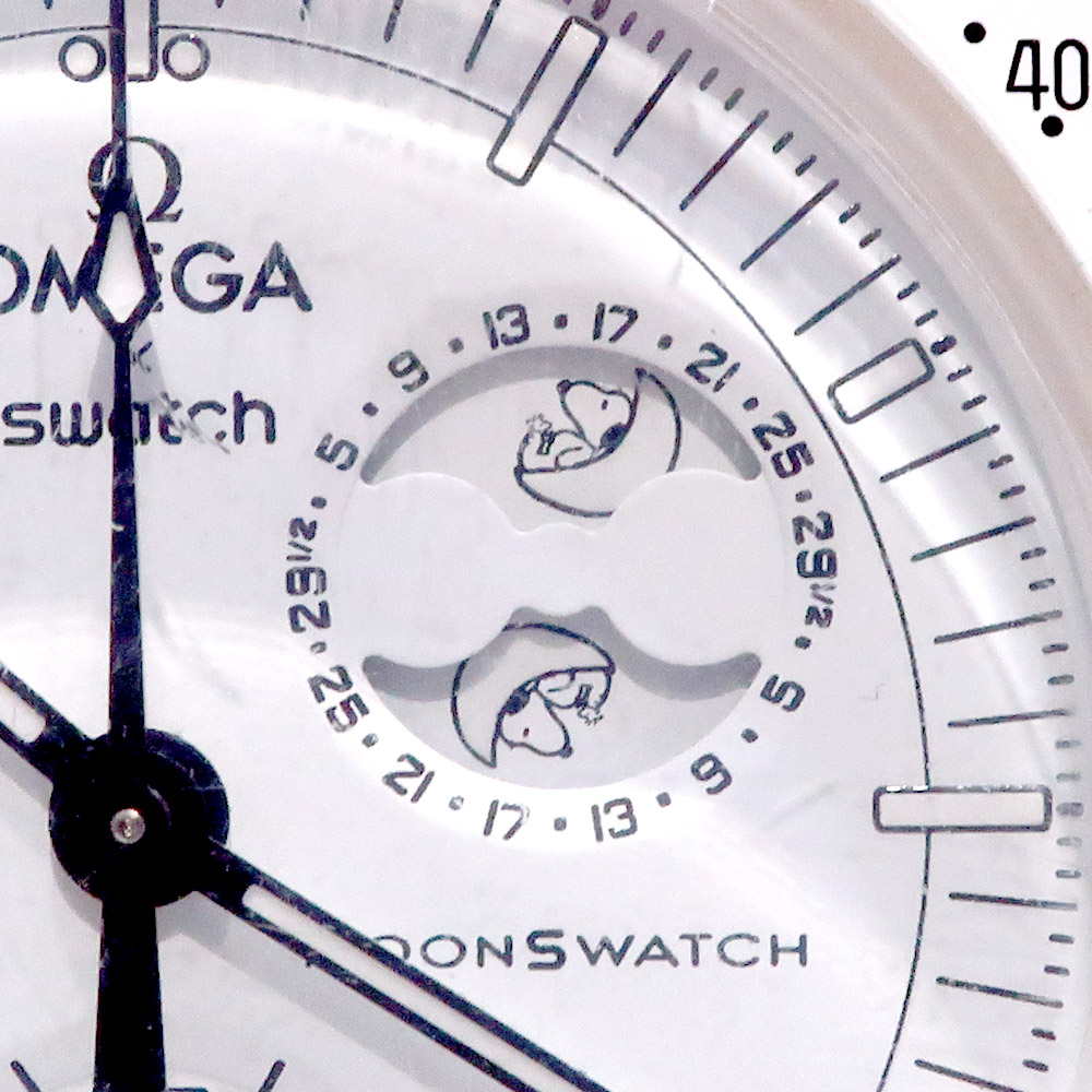Swatch 【天白】オメガ×スウォッチ ミッショントゥザムーンフェイズ SO33W700 正規保 スピードマスター スヌーピー ムーンウォッチ