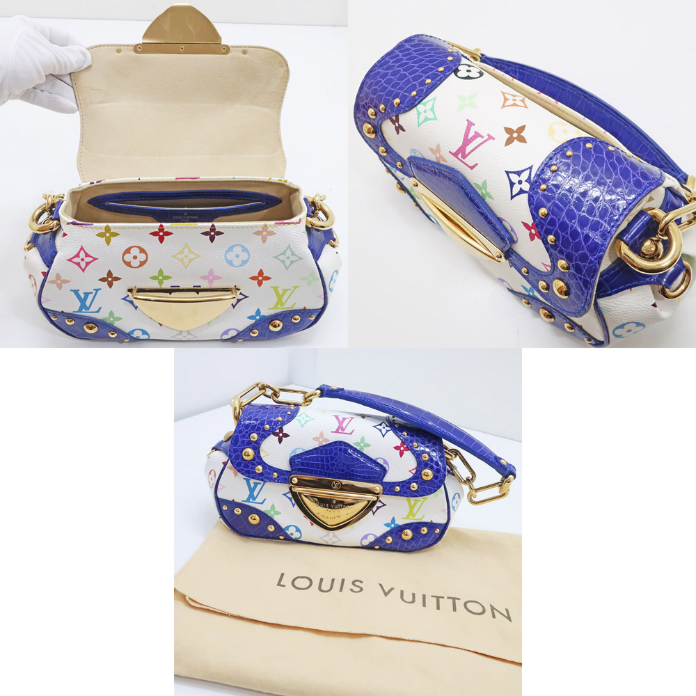 天白】【LOUIS VUITTON】ルイヴィトン モノグラム・マルチカラー ブロン マリリン クロコ パープル ハンドバッグ カラフル 白 紫  チェーン ワンショルダー【中古】 - 質ウエダ 公式オンラインショップ | 名古屋に4店舗。信頼・安心の創業65年。全国発送を承っております。