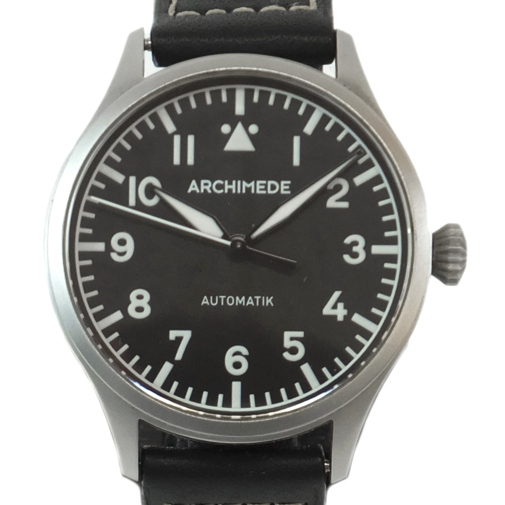 天白】【ARCHIMEDE】アルキメデ パイロット 36mm ブラック文字盤 SS ステンレス レザー シースルーバック UA4919-A1.5D  自動巻き メンズ 男 腕時計 【中古】 - 質ウエダ 公式オンラインショップ | 名古屋に4店舗。信頼・安心の創業65年。全国発送を承っております。