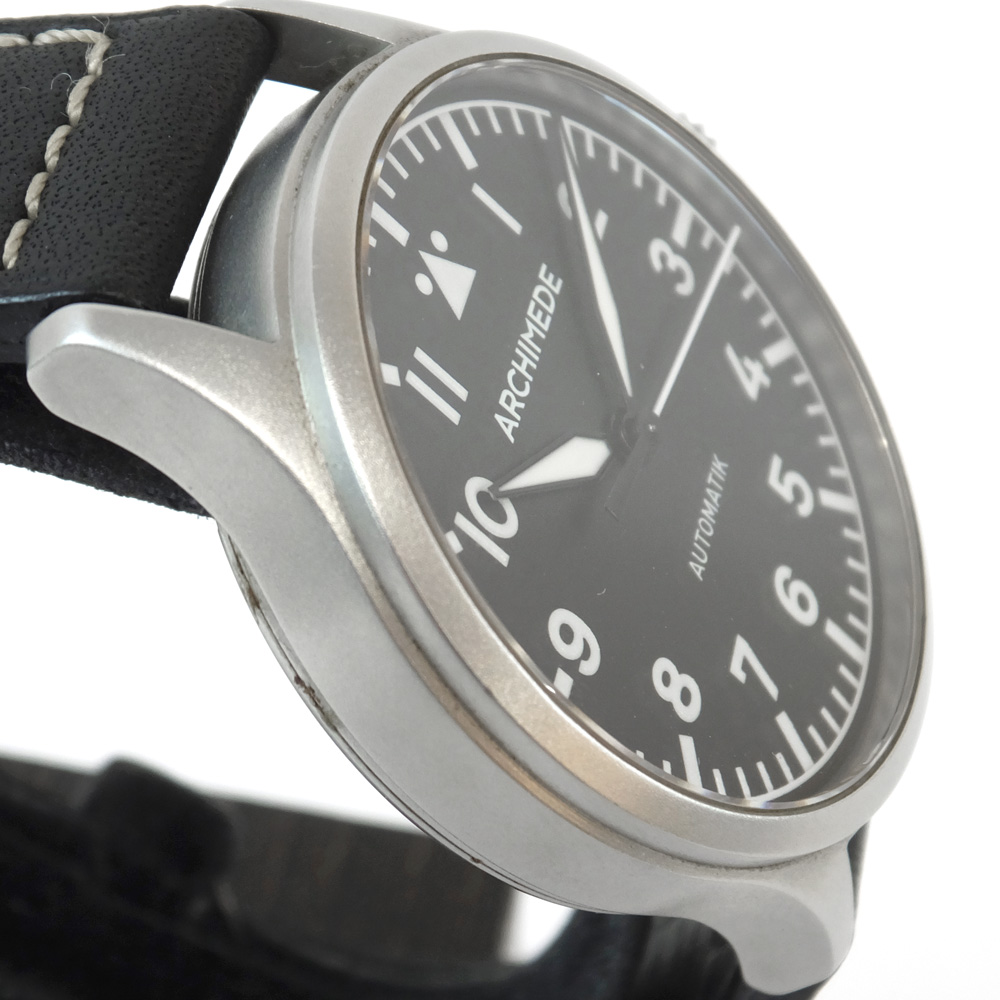 天白】【ARCHIMEDE】アルキメデ パイロット 36mm ブラック文字盤 SS ステンレス レザー シースルーバック UA4919-A1.5D  自動巻き メンズ 男 腕時計 【中古】 - 質ウエダ 公式オンラインショップ | 名古屋に4店舗。信頼・安心の創業65年。全国発送を承っております。