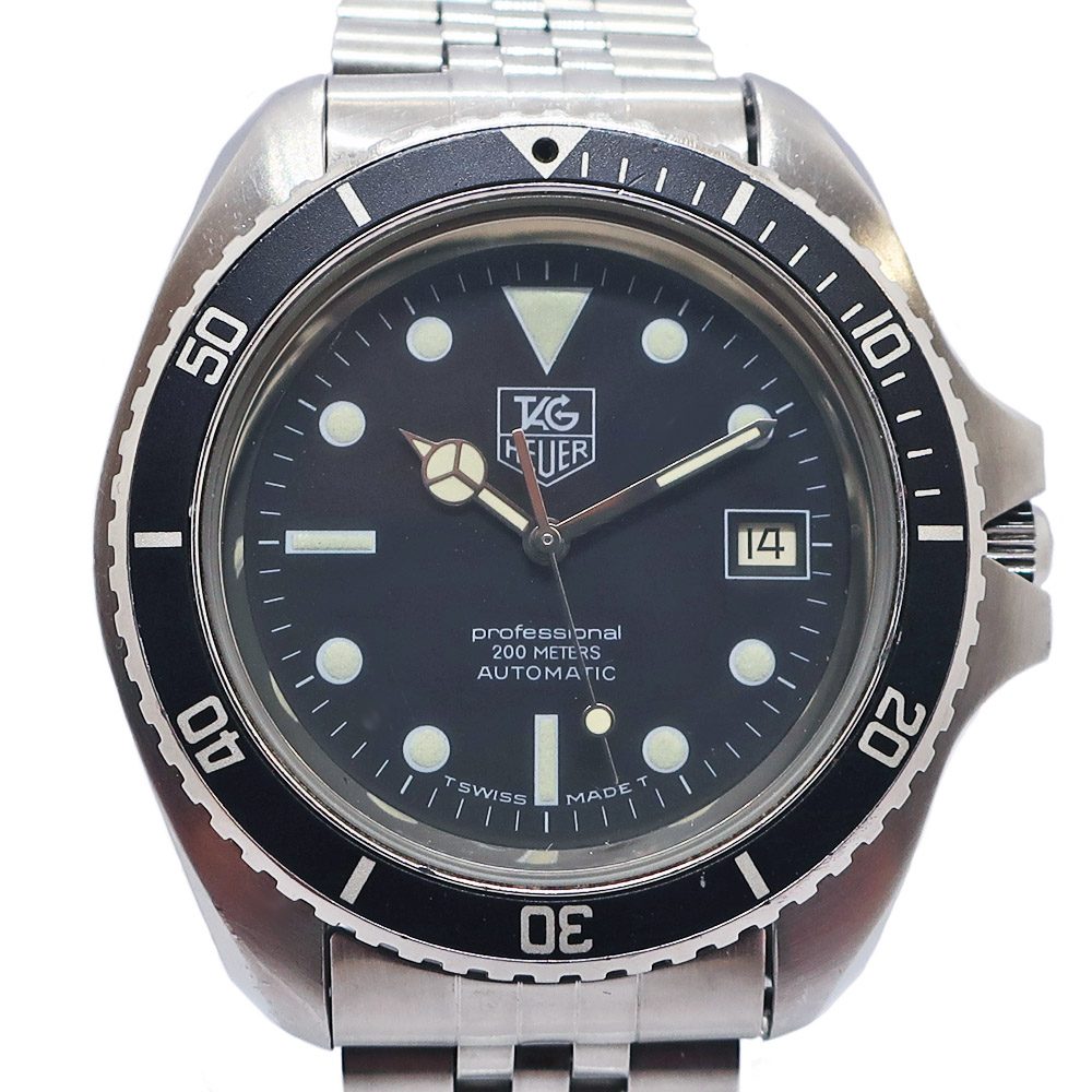 天白】【TAGHEUER】タグホイヤー ダイバーズ プロフェッショナル 200m 844/5 ブラック メンズ SS 自動巻き 腕時計【ヴィンテージ】【中古】  - 質ウエダ 公式オンラインショップ | 名古屋に4店舗。信頼・安心の創業65年。全国発送を承っております。