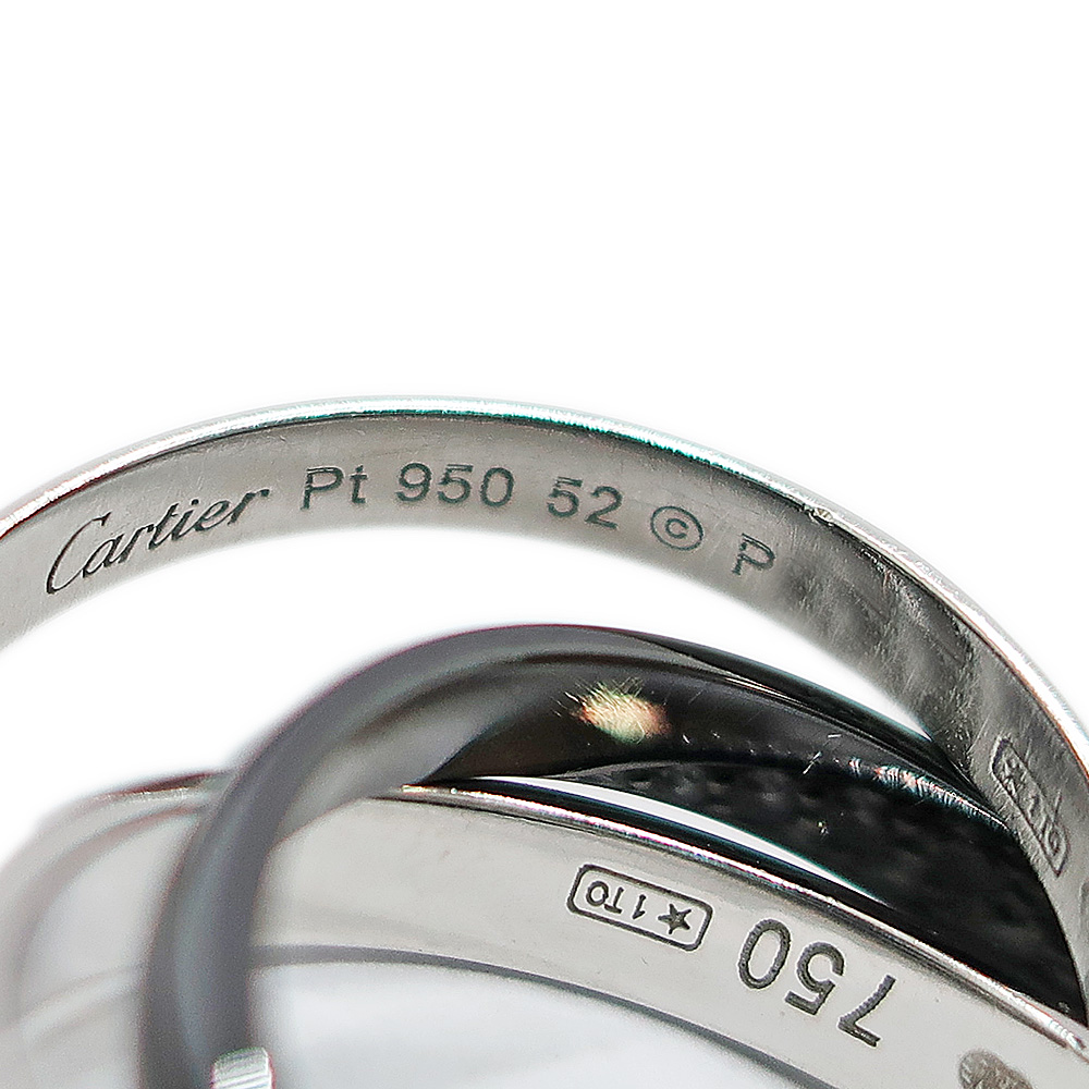 天白】【CARTIER】カルティエ トリニティ リング 750WG Pt950 天白】【CARTIER】カルティエ トリニティ リング 750WG Pt950