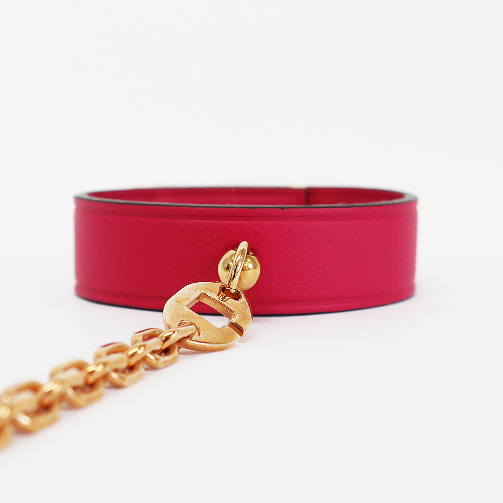 天白】【HERMES】エルメス グローブホルダー ケリー ローズ