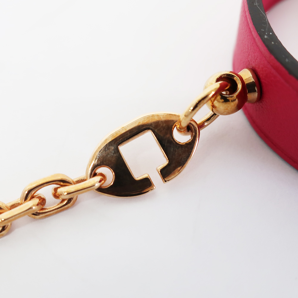 天白】【HERMES】エルメス グローブホルダー ケリー ローズ