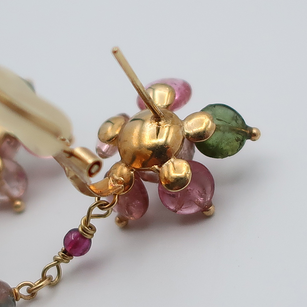 天白】【JEWELRY】ジュエリー ピアス フラワーモチーフ 花 K18YG