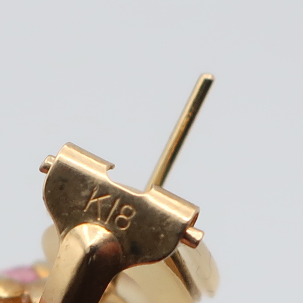 天白】【JEWELRY】ジュエリー ピアス フラワーモチーフ 花 K18YG