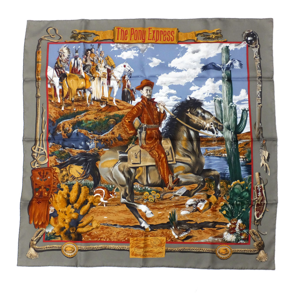 HERMES エルメス スカーフ カレ90 ポニーエクスプレス The Pony