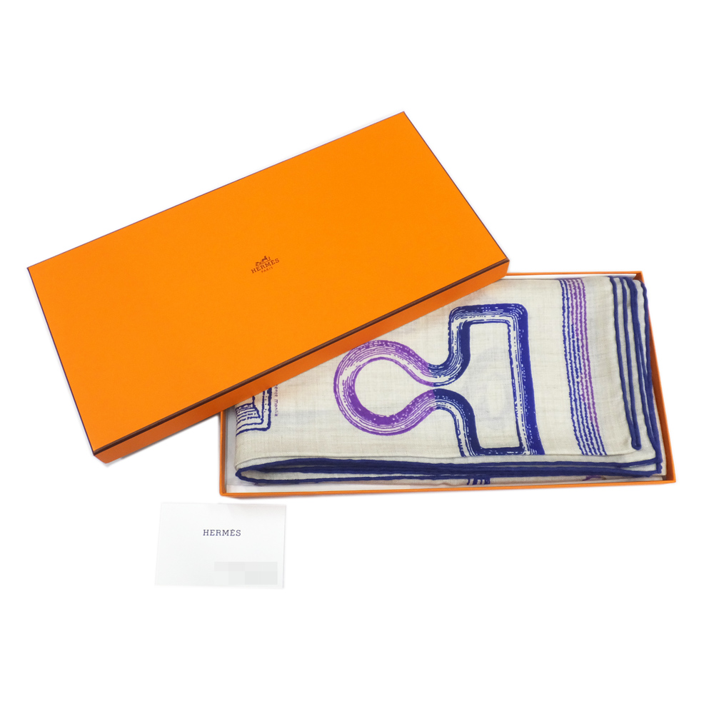 天白】【セール】【HERMES】エルメス カレ140 カレジェアン 鞍職人の詩