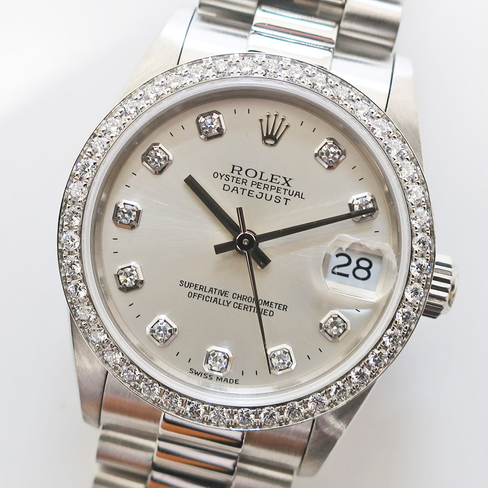 天白】【ROLEX】ロレックス デイトジャスト 68286G W番 シルバー