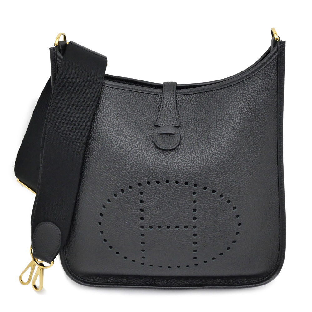 名東】【HERMES】エルメス エブリン3 PM ブラック ゴールド金具