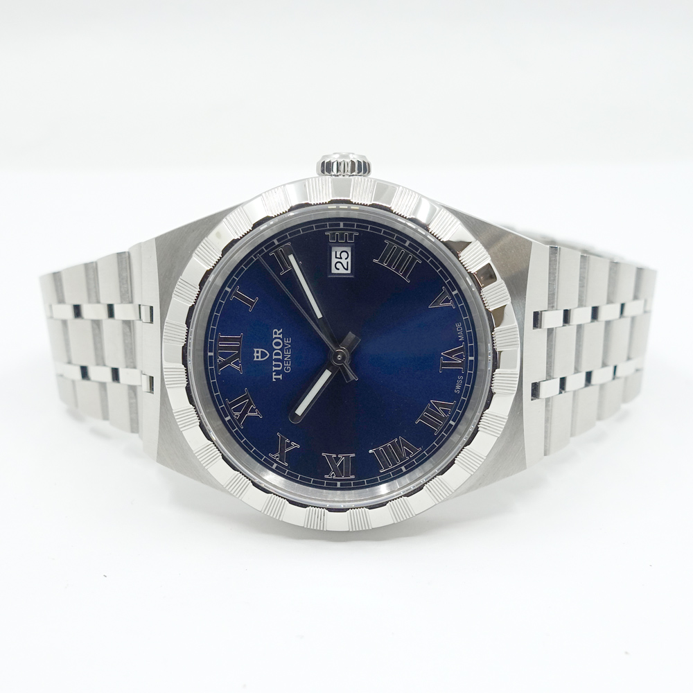 栄】【TUDOR】チューダー 腕時計 ロイヤル 28500 ブルー SS 自動巻き